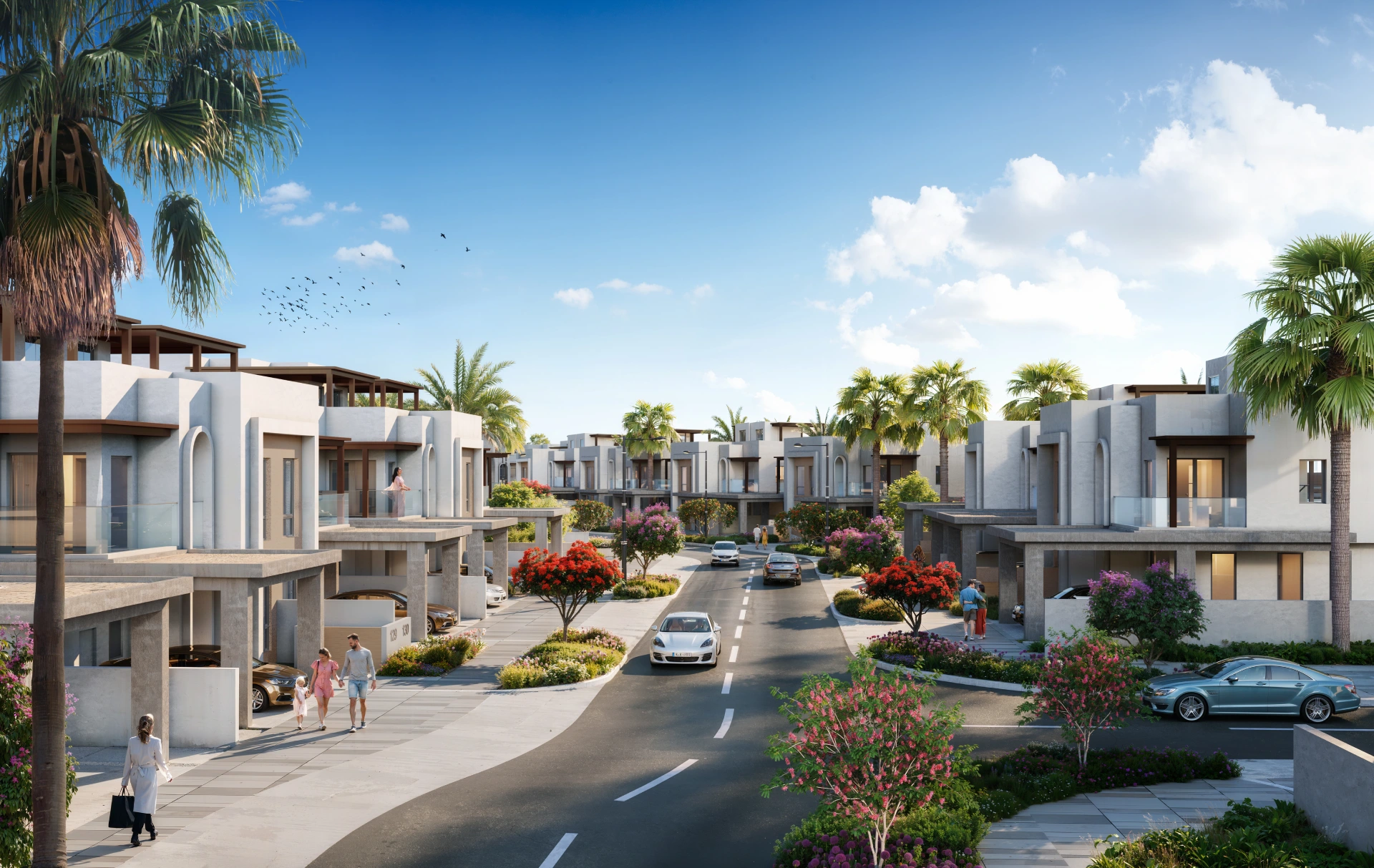 5 bedroom semi-detached townhouse cluster at Hayat 7 by Dubai South, official render